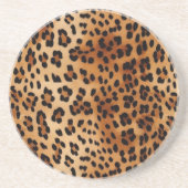 Dessous De Verre En Grès Poster de animal Brown de léopard noir (Devant)