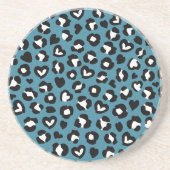 Dessous De Verre En Grès Poster de animal, Léopard Bleu, Zones de Cheetah, (Devant)