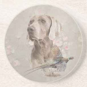 Dessous De Verre En Grès Poster Weimaraner Tapestry Bouton d'impression acr
