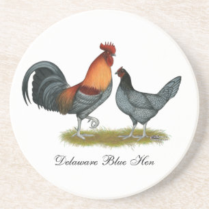 Dessous De Verre En Grès Poule bleue du Delaware