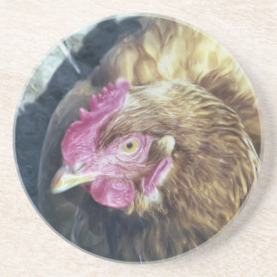 DESSOUS DE VERRE EN GRÈS POULET
