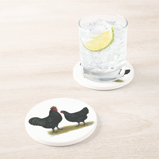 Dessous De Verre En Grès Poulets géants Jersey (Côté)