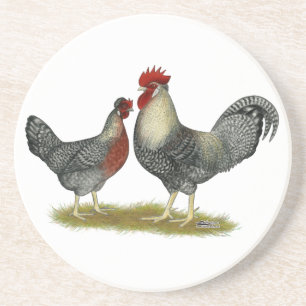 Dessous De Verre En Grès Poulets Legbar à la crème
