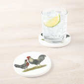 Dessous De Verre En Grès Poulets Legbar à la crème (Côté)