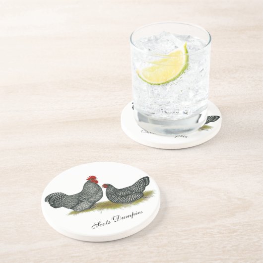 Dessous De Verre En Grès Poulets trapus écossais (Côté)