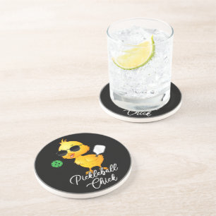 Dessous De Verre En Grès Poulette de Pickleball Drôle de Pickleball