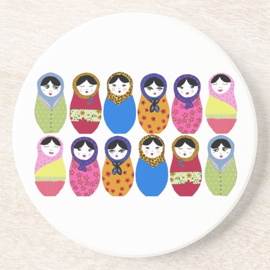 Dessous De Verre En Grès Poupée de Babushka (Devant)