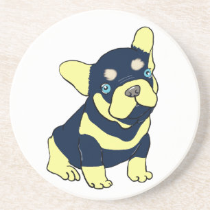 Dessous de verre en grès pour chiot bouledogue fra