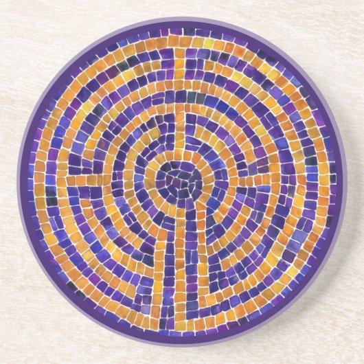 DESSOUS DE VERRE EN GRÈS POUR MOSAÏQUE LABYRINTHE (Devant)
