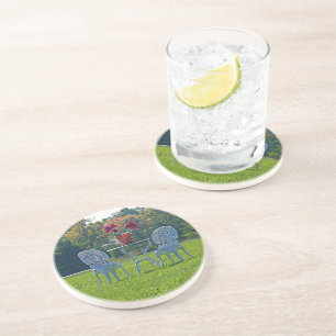 Dessous De Verre En Grès Prairie Romantique de Jardin de Table Fleurs d'Amo