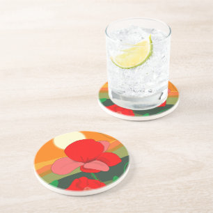 Dessous De Verre En Grès pré au coucher du soleil
