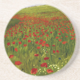 Dessous De Verre En Grès Pré avec des pavots (1896) Merse Pál Szinyei