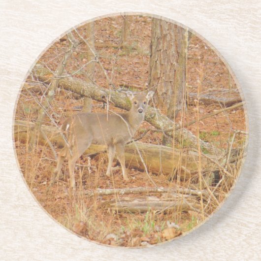 Dessous De Verre En Grès Premier hiver du Cerf de Bébé (Devant)