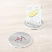 Dessous De Verre En Grès Premier monogramme professionnel uni ajouter votre (Côté)