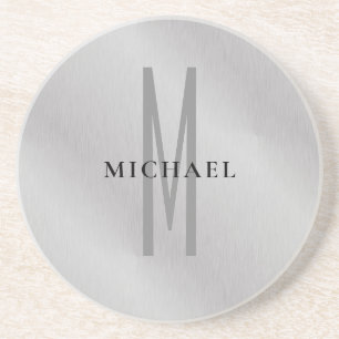 Dessous De Verre En Grès Premier monogramme professionnel uni ajouter votre