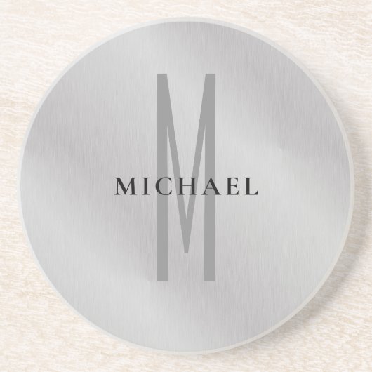 Dessous De Verre En Grès Premier monogramme professionnel uni ajouter votre (Devant)