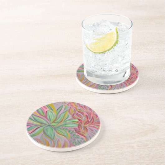 Dessous De Verre En Grès Pretty Blossom Coasters (Côté)