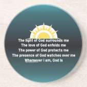 Dessous De Verre En Grès Prière de protection (Devant)