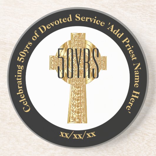 Dessous De Verre En Grès Priest Golden Jubilee 50e Cabinet Anniversary (Devant)