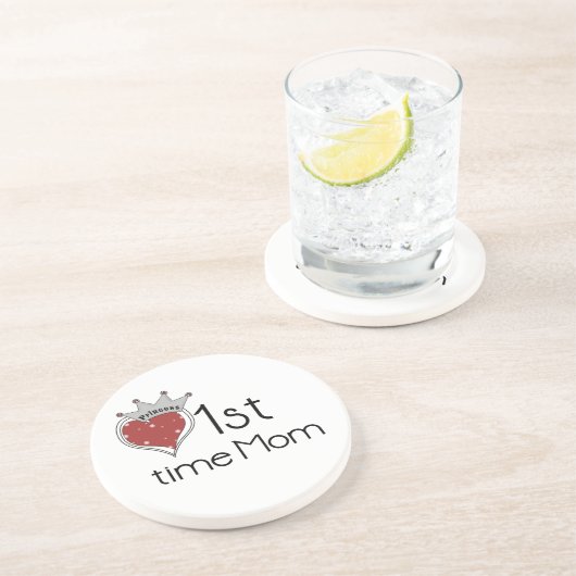 Dessous De Verre En Grès Princess Heart 1st Time Maman Dons (Côté)