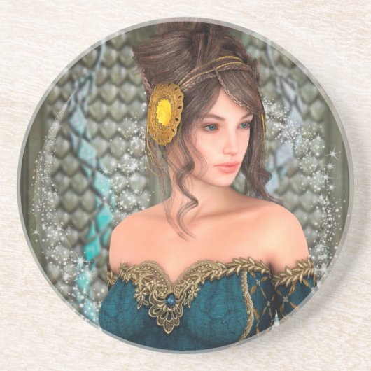 Dessous De Verre En Grès Princesse de conte de fées (Devant)
