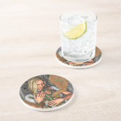 Dessous De Verre En Grès Princesse et Dragon (Côté)