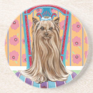 Dessous De Verre En Grès Princesse héritière Yorkie