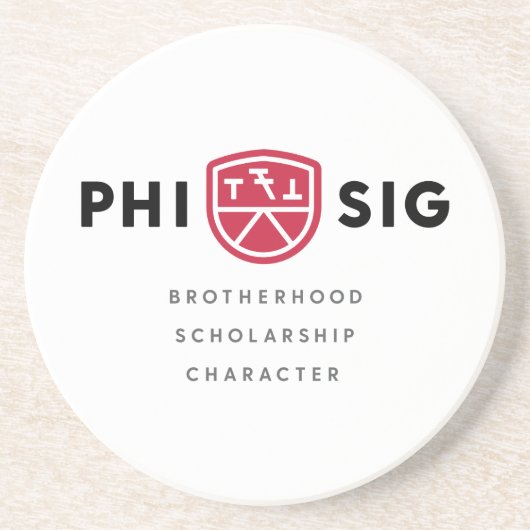 Dessous De Verre En Grès Principes Phi Sigma Kappa (Devant)