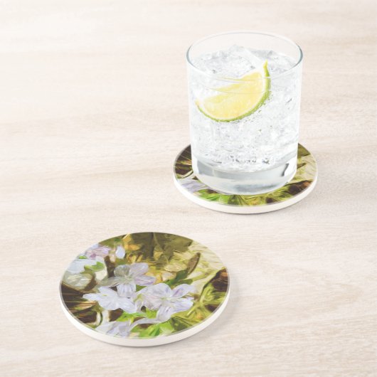 Dessous De Verre En Grès Printemps Beauté un impressionnisme Abstrait Fleur (Côté)