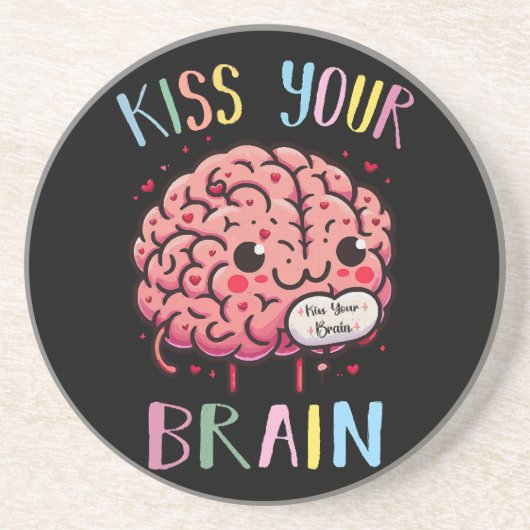 Dessous De Verre En Grès Professeur embrasse ton cerveau (Devant)