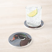 Dessous De Verre En Grès Profil d'un Canard branchu (Côté)