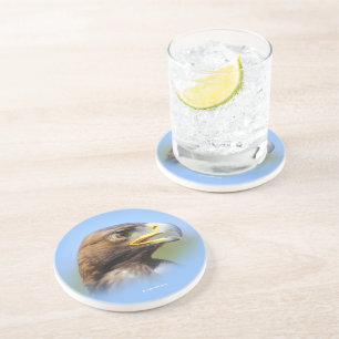 Dessous De Verre En Grès Profil d'un magnifique jeune aigle d'or