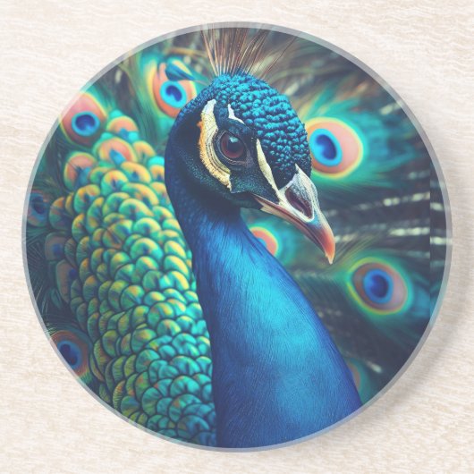 Dessous De Verre En Grès Profil Peacock (Devant)