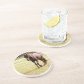 Dessous De Verre En Grès Promenade à cheval Brown relaxante (Côté)