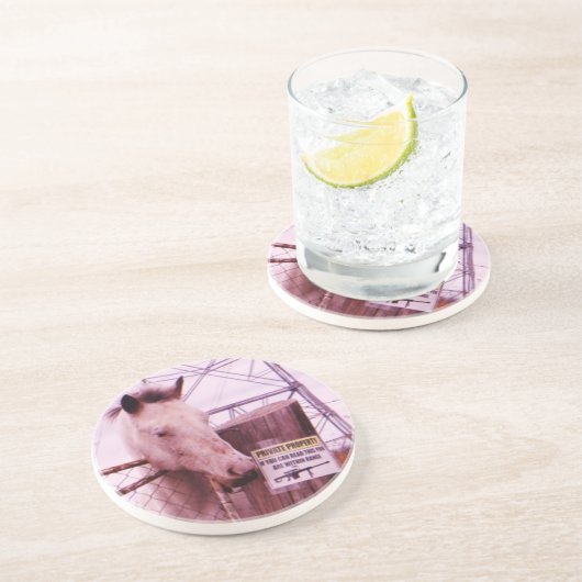 Dessous De Verre En Grès Propriété privée lavender Horse (Côté)