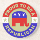 Dessous De Verre En Grès Proud républican (Devant)