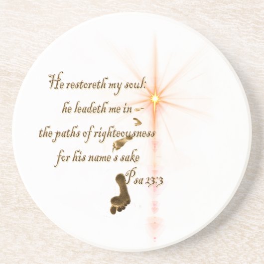 Dessous De Verre En Grès Psa 23.3 The Lord is my shepard (Devant)