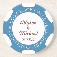 puce de poker bleu chanceux en amour mariage anniv