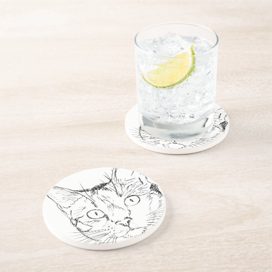 Dessous De Verre En Grès Puddy Cat (Côté)