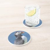 Dessous De Verre En Grès Puffin Atlantique (Fratercula Arctica) Sur Cliff (Côté)