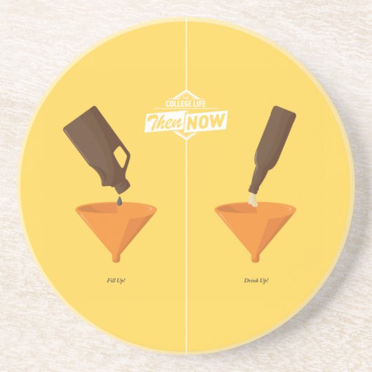 Dessous De Verre En Grès Puis et maintenant : Puanteur de bière (Devant)