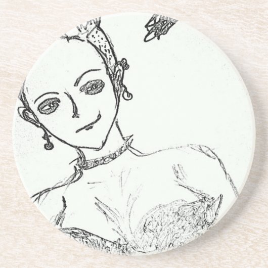 Dessous De Verre En Grès punk girl (Devant)