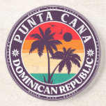 Dessous De Verre En Grès Punta Cana Dominican Palm Tree Beach Vintage<br><div class="desc">Conception de plage rétro Punta Cana pour des vacances. Punta Cana île des Caraïbes souvenir Vintage pour voyager sur l'île des Caraïbes. Tableaux de plage de Punta Cana pour les vacanciers et routards dominicains. Punta Cana dans les Caraïbes souvenir rétro. Conception pour routards et voyage en République Dominicaine. île des...</div>