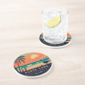 Dessous De Verre En Grès Punta Cana DR Retro Sunset Souvenirs 1960 (Côté)