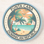 Dessous De Verre En Grès Punta Cana République Dominicaine Badge de case<br><div class="desc">Design vectoriel Punta Cana. La région de Bávaro et Punta Cana forment ce qu'on appelle la Costa del Coco,  ou Côte des cocotiers,  une zone de luxueux complexes tout compris.</div>