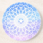 Dessous De Verre En Grès Purple, Blanc Et Bleu Espace Floral Mandala (Devant)