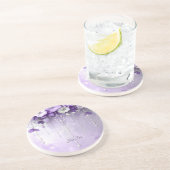 Dessous De Verre En Grès Purple Flowers Sandstone Coaster (Côté)