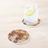 Dessous De Verre En Grès Puzzle de bois Faux (Côté)