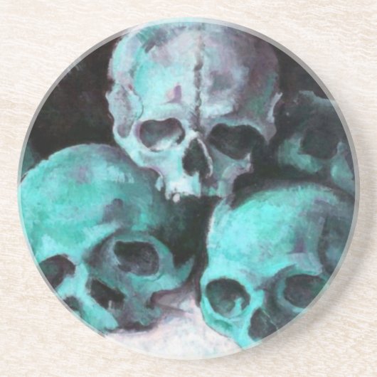 Dessous De Verre En Grès Pyramide des crânes après Cézanne (Devant)