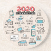 Dessous De Verre En Grès Quarantine 2020 Activités commémoratives (Devant)